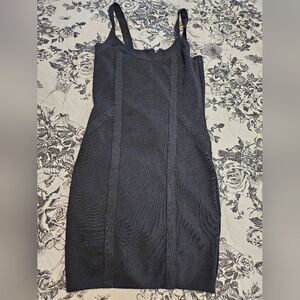 guess black dress gold zipper Guess Brooke Body con Gold Zipper Back Mesh Detail Black Short Dress Size  4